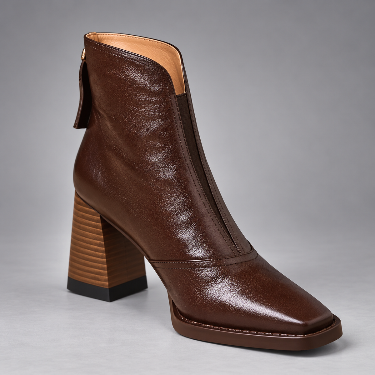 Marceline | Bottines en Cuir à Talon Moyen
