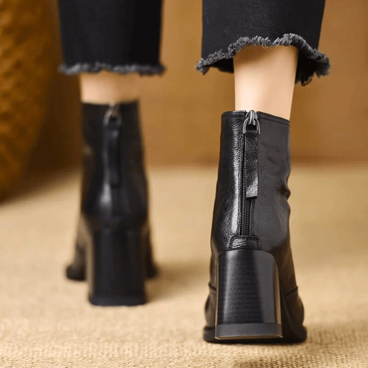 Marceline | Bottines en Cuir à Talon Moyen