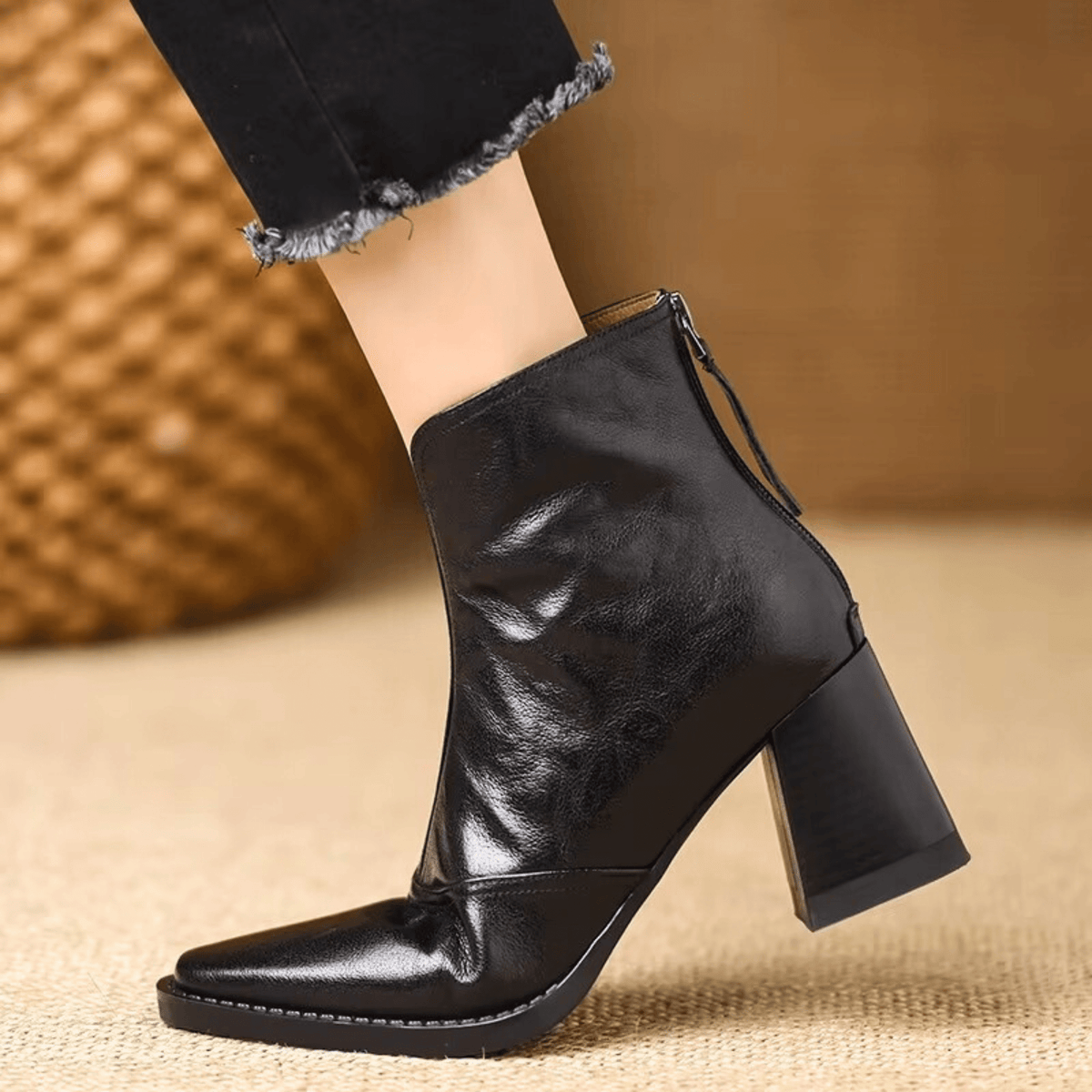 Marceline | Bottines en Cuir à Talon Moyen